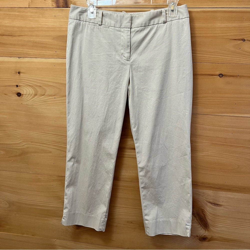 Talbots Lt. Tan Khaki Cotton Ankle Pants, Size 6P